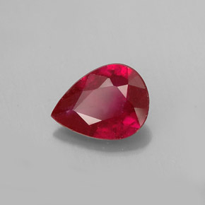 Rubí rojo natural de 1,18 ct, en forma de pera, VS-SI