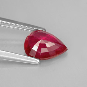 Rubí rojo natural de 1,18 ct, en forma de pera, VS-SI