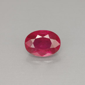 Rubí rojo natural de 1,26 ct, corte óvalo, VS-SI