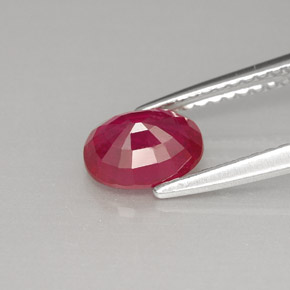 Rubí rojo natural de 1,26 ct, corte óvalo, VS-SI