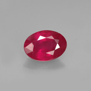 Rubí rojo natural de 1,07 ct, corte óvalo, VS-SI