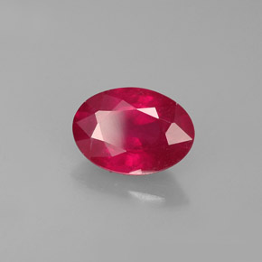 Rubí rojo natural de 1,07 ct, corte óvalo, VS-SI