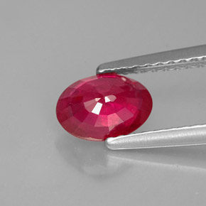 Rubí rojo natural de 1,07 ct, corte óvalo, VS-SI