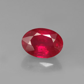 Rubí rojo natural de 1,17 ct, corte óvalo, VS-SI