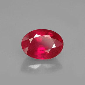 Rubí rojo natural de 1,17 ct, corte óvalo, VS-SI