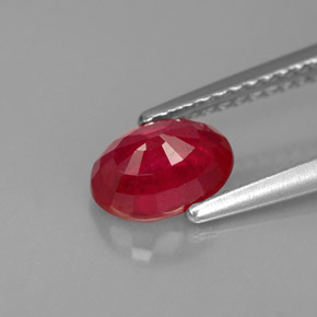 Rubí rojo natural de 1,17 ct, corte óvalo, VS-SI