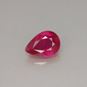 Rubí rojo natural de 1,00 ct, en forma de pera, VS-SI
