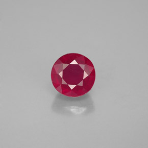 Rubí rojo natural de 0,89 ct, corte redondo, VS-SI