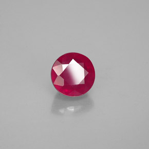 Rubí rojo natural de 0,89 ct, corte redondo, VS-SI