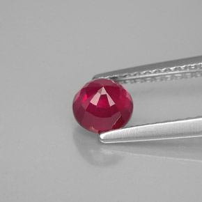 Rubí rojo natural de 0,89 ct, corte redondo, VS-SI