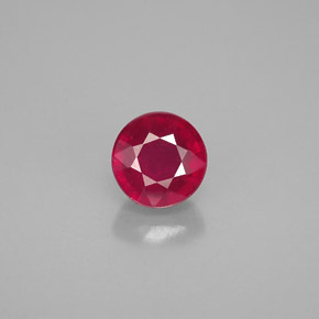 Rubí rojo natural de 0,82 ct, corte redondo, VS-SI