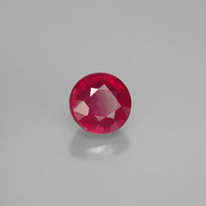 Rubí rojo natural de 0,82 ct, corte redondo, VS-SI