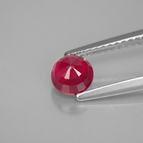 Rubí rojo natural de 0,82 ct, corte redondo, VS-SI