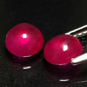 Gemas de rubí rojo natural de  ct, transparente, transparente / translúcido