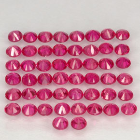Gemas de rubí rojo natural de  ct, corte redondo, VS-SI