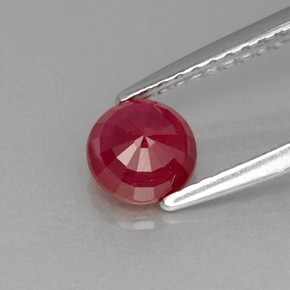 Rubí rojo natural de 0,81 ct, corte redondo, VS-SI