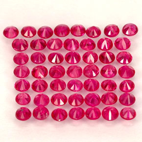 Gemas de rubí rojo natural de  ct, corte redondo, VS