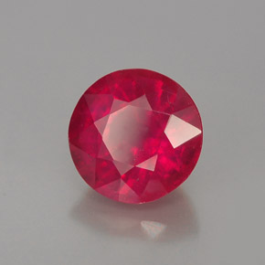 Rubí rojo natural de 1,71 ct, corte redondo, VS-SI
