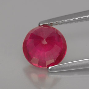Rubí rojo natural de 1,71 ct, corte redondo, VS-SI