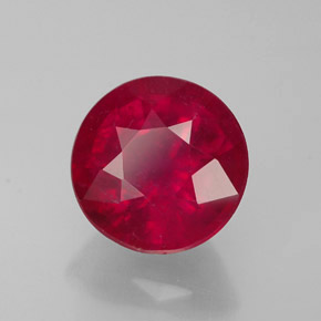 Rubí rojo natural de 1,82 ct, corte redondo, VS-SI