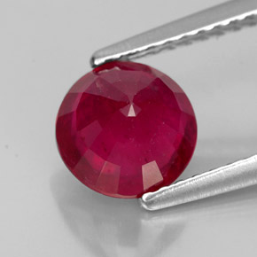 Rubí rojo natural de 1,82 ct, corte redondo, VS-SI