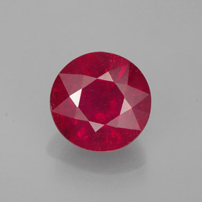Rubí rojo natural de 1,56 ct, corte redondo, VS-SI