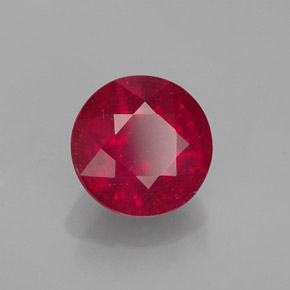 Rubí rojo natural de 1,56 ct, corte redondo, VS-SI