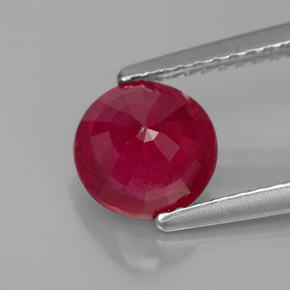 Rubí rojo natural de 1,56 ct, corte redondo, VS-SI