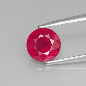Rubí rojo natural de 1,84 ct, corte redondo, VS-SI