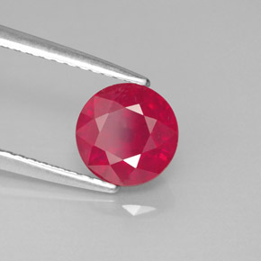 Rubí rojo natural de 1,84 ct, corte redondo, VS-SI