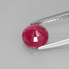 Rubí rojo natural de 1,84 ct, corte redondo, VS-SI