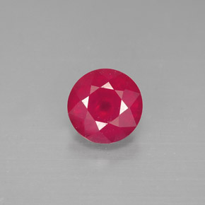 Rubí rojo natural de 1,40 ct, corte redondo, VS-SI