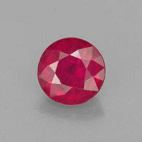 Rubí rojo natural de 1,63 ct, corte redondo, VS-SI