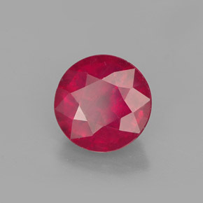 Rubí rojo natural de 1,63 ct, corte redondo, VS-SI