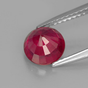Rubí rojo natural de 1,63 ct, corte redondo, VS-SI