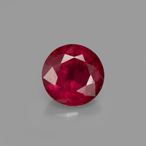Rubí rojo natural de 1,72 ct, corte redondo, VS-SI