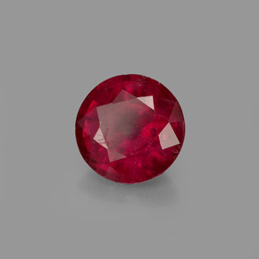 Rubí rojo natural de 1,72 ct, corte redondo, VS-SI