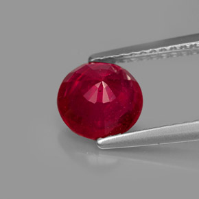 Rubí rojo natural de 1,72 ct, corte redondo, VS-SI