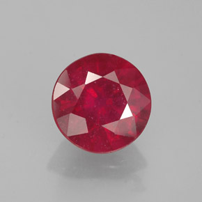 Rubí rojo natural de 1,47 ct, corte redondo, VS-SI