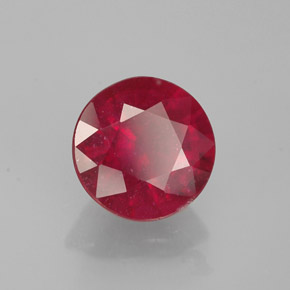 Rubí rojo natural de 1,47 ct, corte redondo, VS-SI