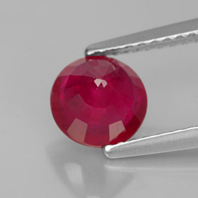 Rubí rojo natural de 1,47 ct, corte redondo, VS-SI