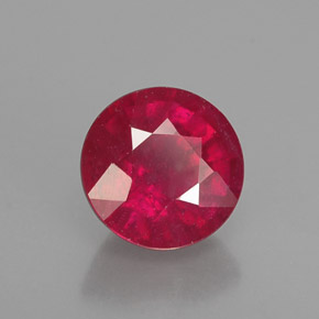 Rubí rojo natural de 1,19 ct, corte redondo, VS-SI
