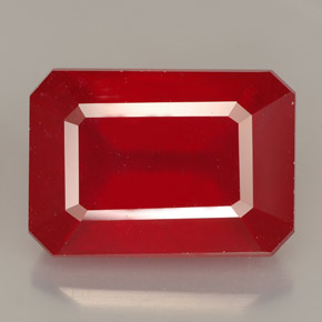 Rubí rojo natural de 13,23 ct, corte esmeralda, VS-SI