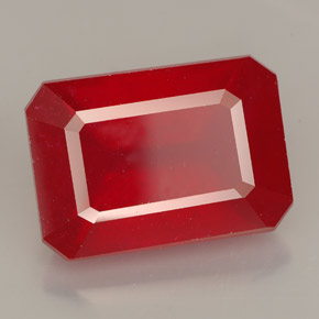 Rubí rojo natural de 13,23 ct, corte esmeralda, VS-SI