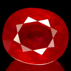 Rubí rojo natural de 10,26 ct, corte óvalo, VS-SI