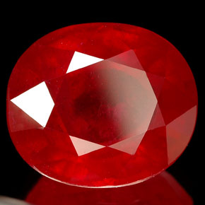 Rubí rojo natural de 10,26 ct, corte óvalo, VS-SI
