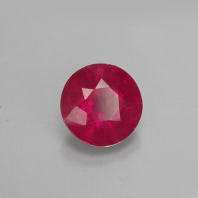 Rubí rojo natural de 1,06 ct, corte redondo, VS-SI