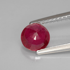 Rubí rojo natural de 1,06 ct, corte redondo, VS-SI