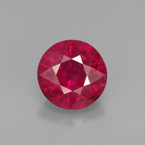 Rubí rojo natural de 1,09 ct, corte redondo, VS-SI