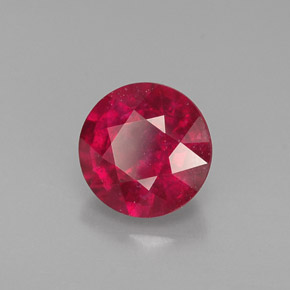 Rubí rojo natural de 1,09 ct, corte redondo, VS-SI